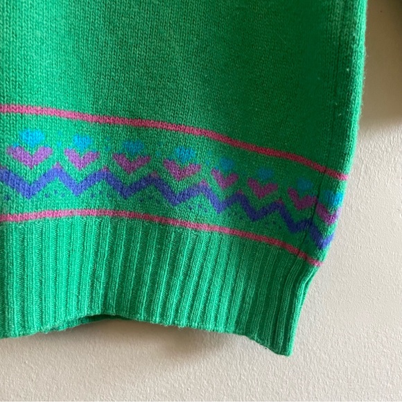 *Rare* Vintage O12 Benetton Wool 3/4 Sleeve Sweater w Chipmunk Characters - Picture 8 of 16